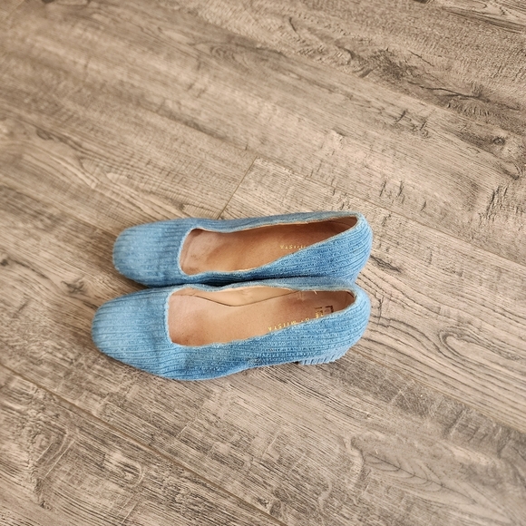 E8 By Miista Size 36 Blue Corduroy Block Heel - Picture 5 of 7